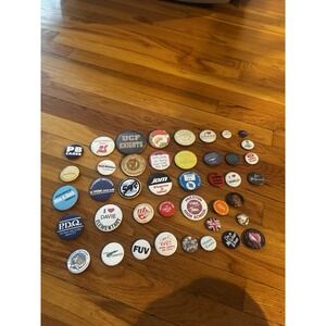 Vintage Random‎ Lot Of Pinback Pins Buttons Assorted Small Large 41 Pins #2